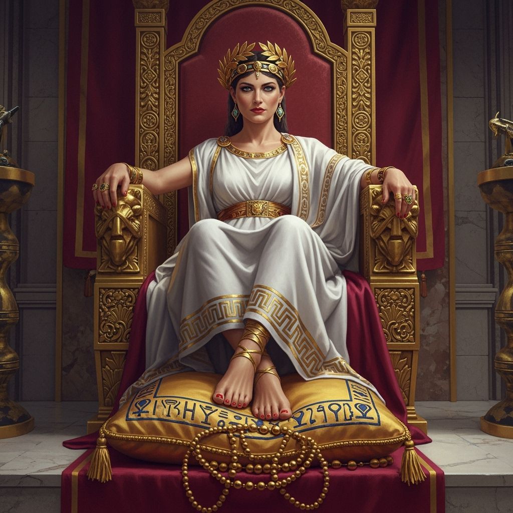 Empress Livia on Golden Throne in Roman Palace