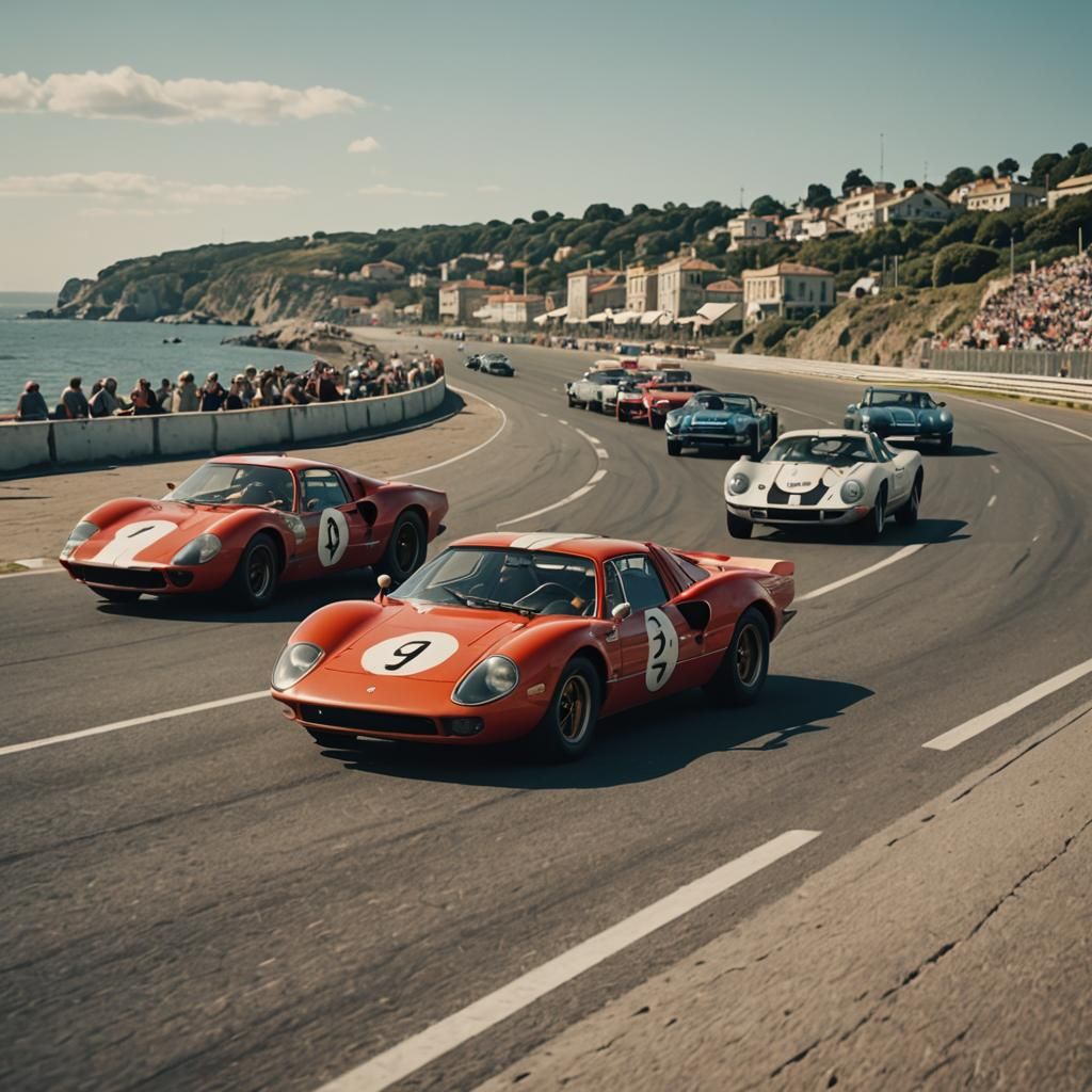 Vintage Sport Cars Race by the Sea