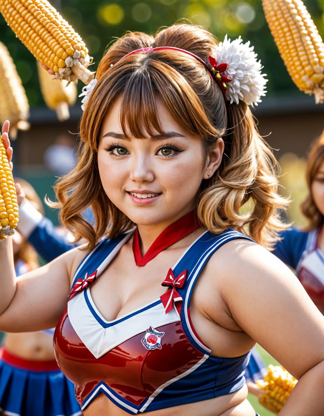 Corn pom poms cheerleader
