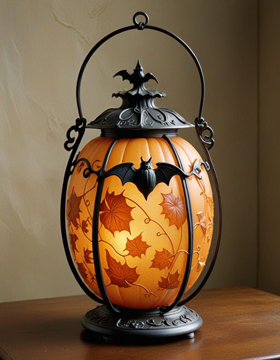 Art Nouveau Halloween Pumpkin Lantern by Lalique