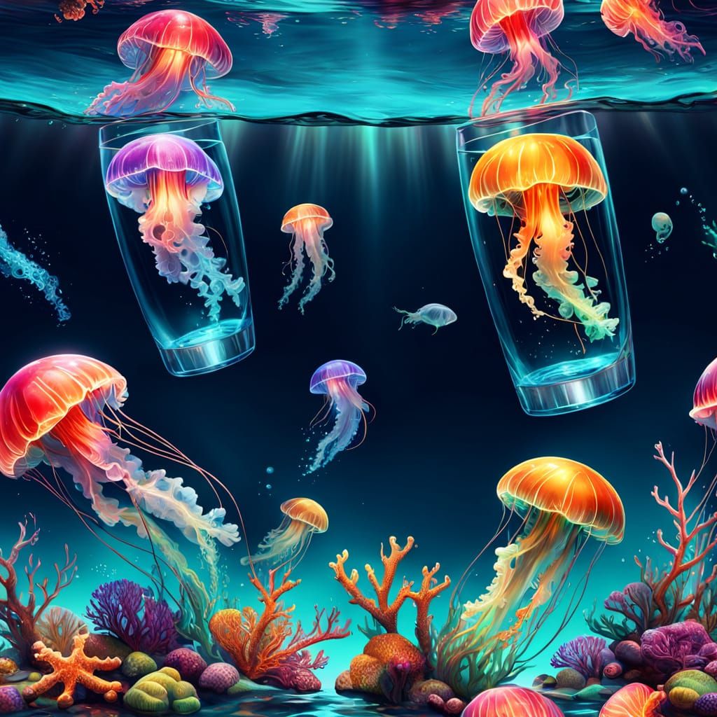 Underwater Scenes in Water Tumblers: Digital Concept Art