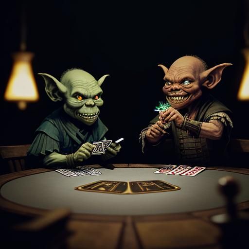 Cinematic Hobgoblins Card Game: A Dramatic Film Still