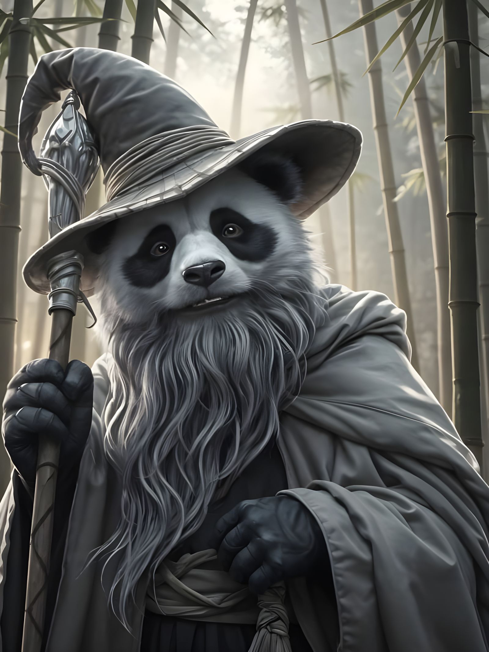 Ethereal Wizard of the Bamboo Forest in Classical Realism