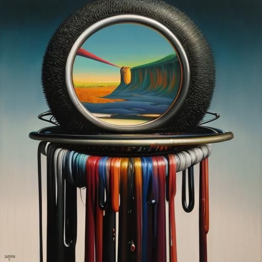 Surreal Landscape in Matte Oil Paint Style