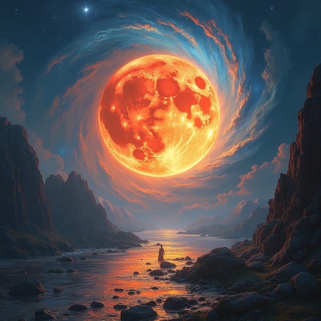 Surreal Celestial Dance in Vibrant Hues