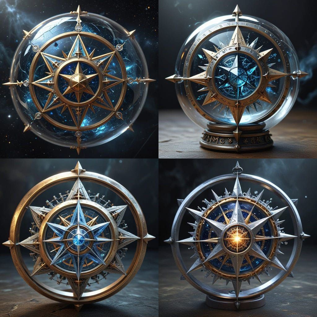 Mystical Protection Sphere on Eight Pointed Star