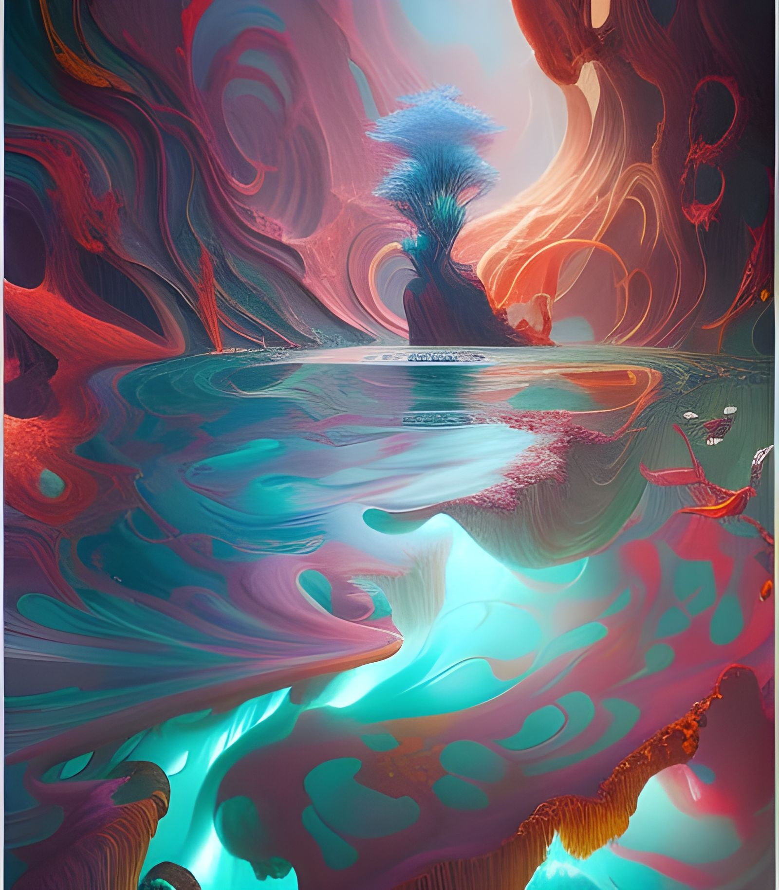 Thalassophobia: Oceanic Nightmares in Fluid Acrylic