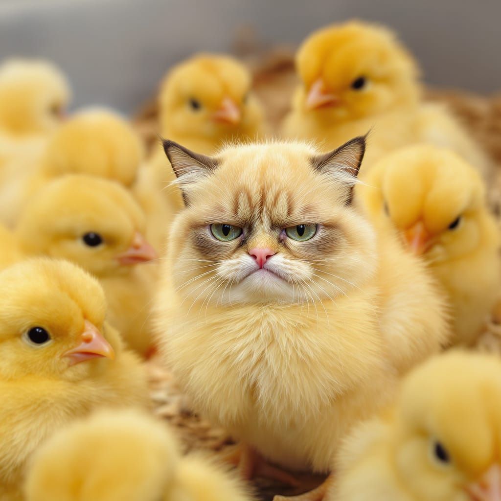 Grumpy Cat Chick: An Internet Meme Mashup