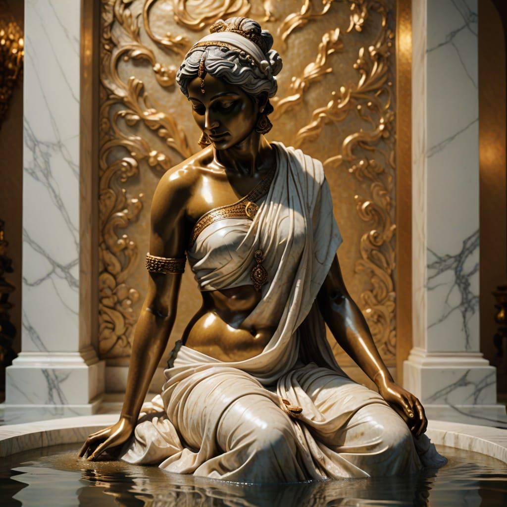 Marble Sculpture of an Indian Woman