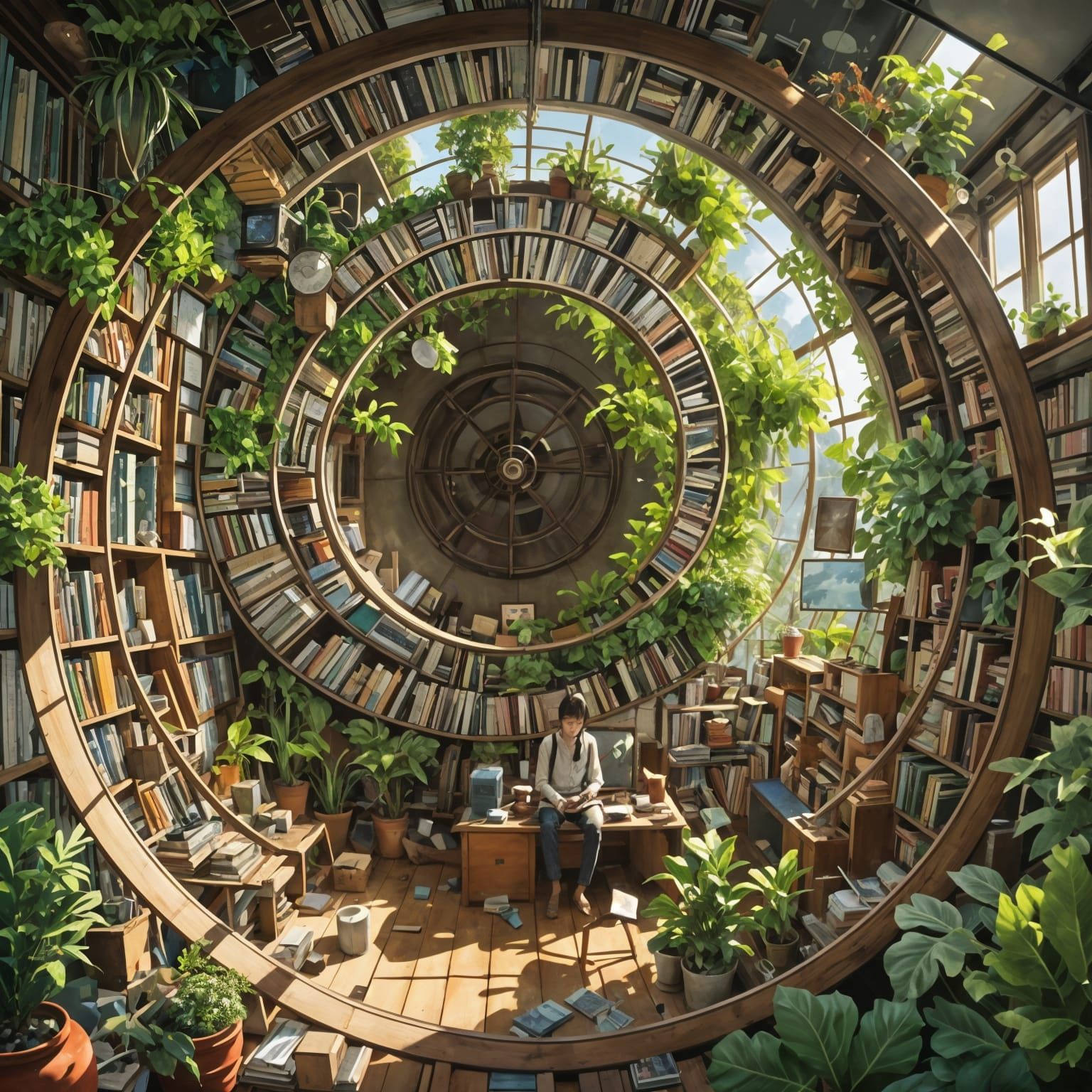 Utopian Ruins: A Fantastical Celestial Landscape