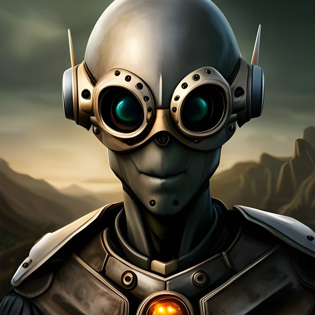 Alien in Voodoo Gear, Hyperrealistic Portrait