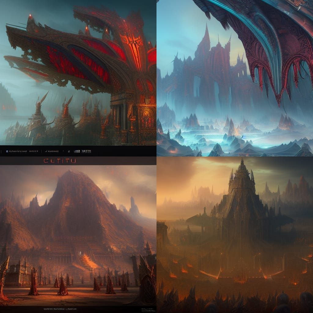 Cult of Mithra: Detailed Matte Painting in Deep Color