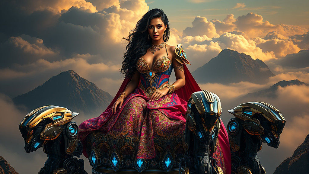 Brazilian Queen on Bier in High-Fantasy Style