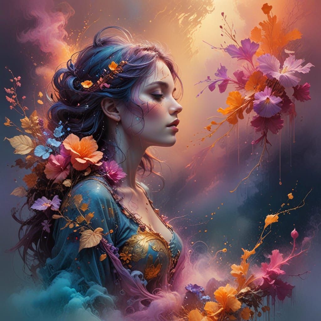 Ethereal Australian Landscape in Vibrant Grunge Style