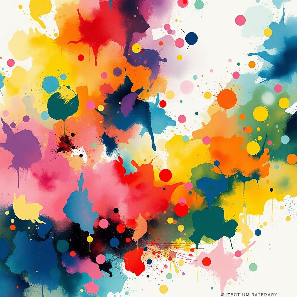 Abstract Pastel Gouache Painting in Quantum Watercolors