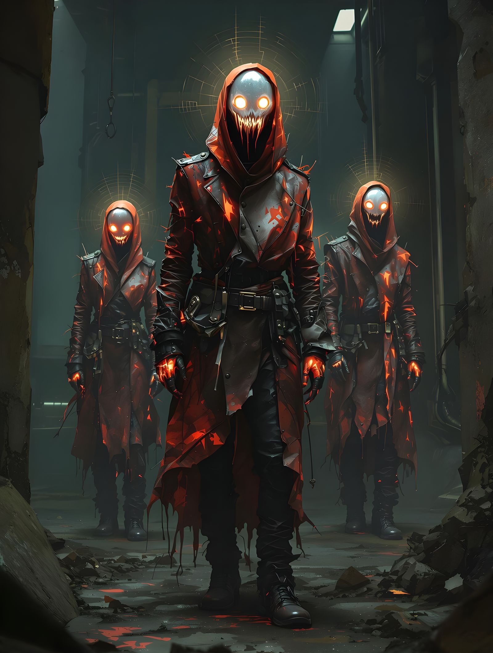 Decaying Pixelated Figures in Dystopian Realism