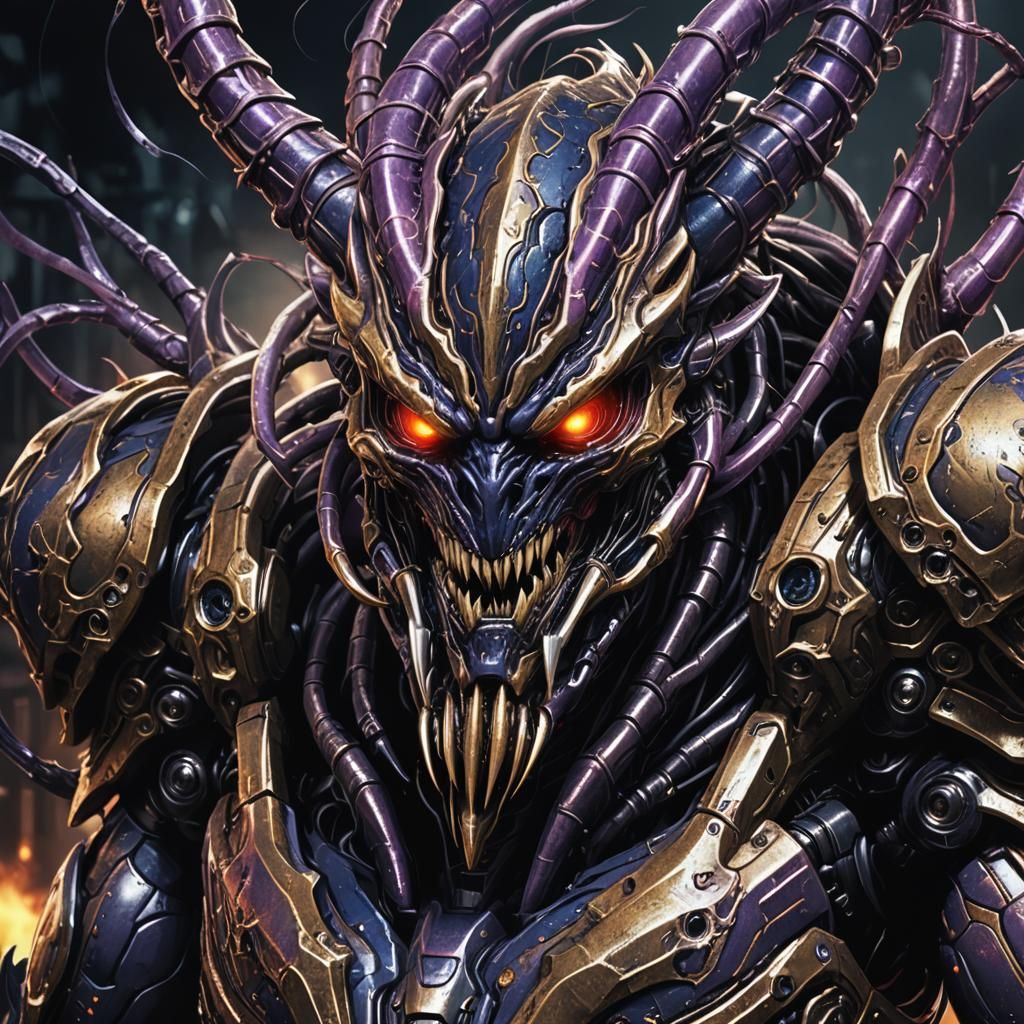 Zerg-Infused Guyver Unit with Venom Tendrils