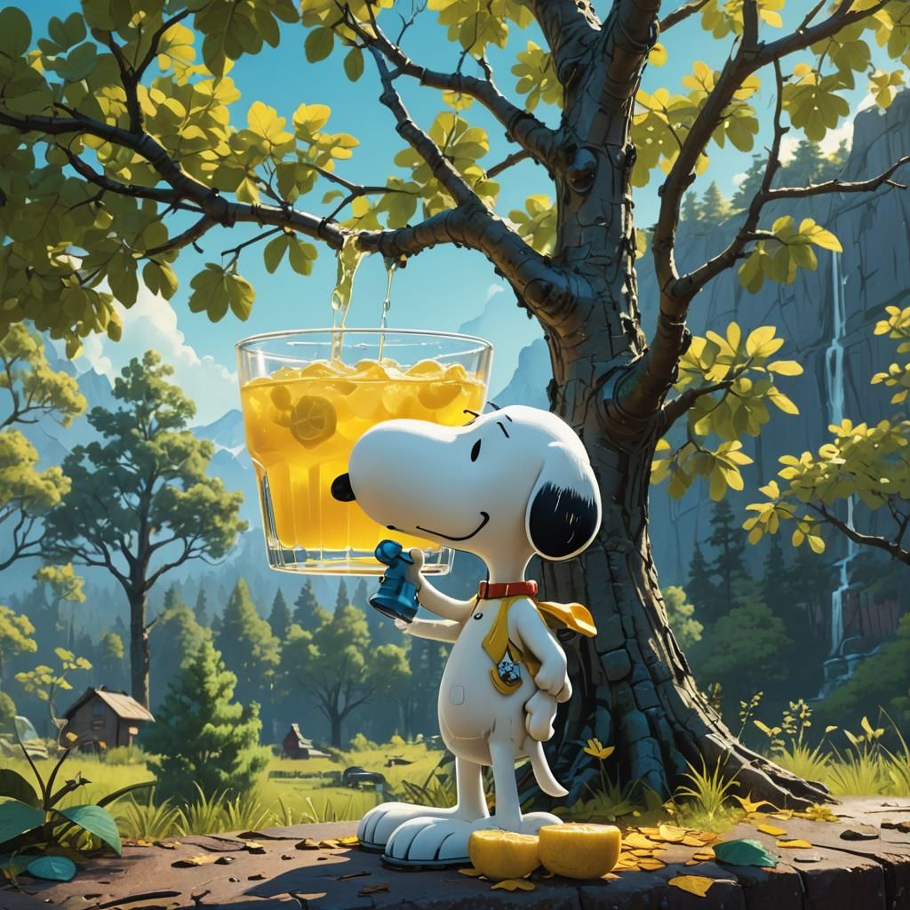 Snoopy's Lemonade Break: Concept Art Illustration