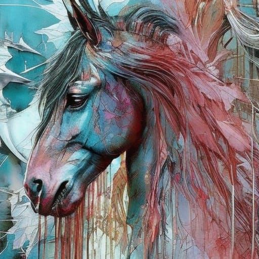 Head of horse, splash art