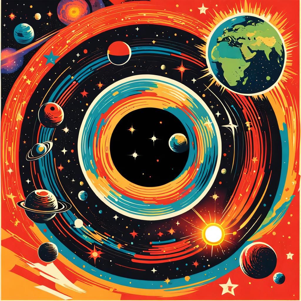 Universe Black Hole in Soviet Propaganda Style