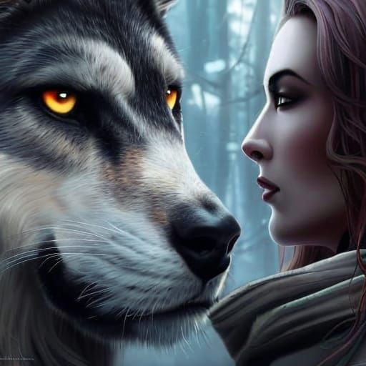 Intense Werewolf Eyes Close-up