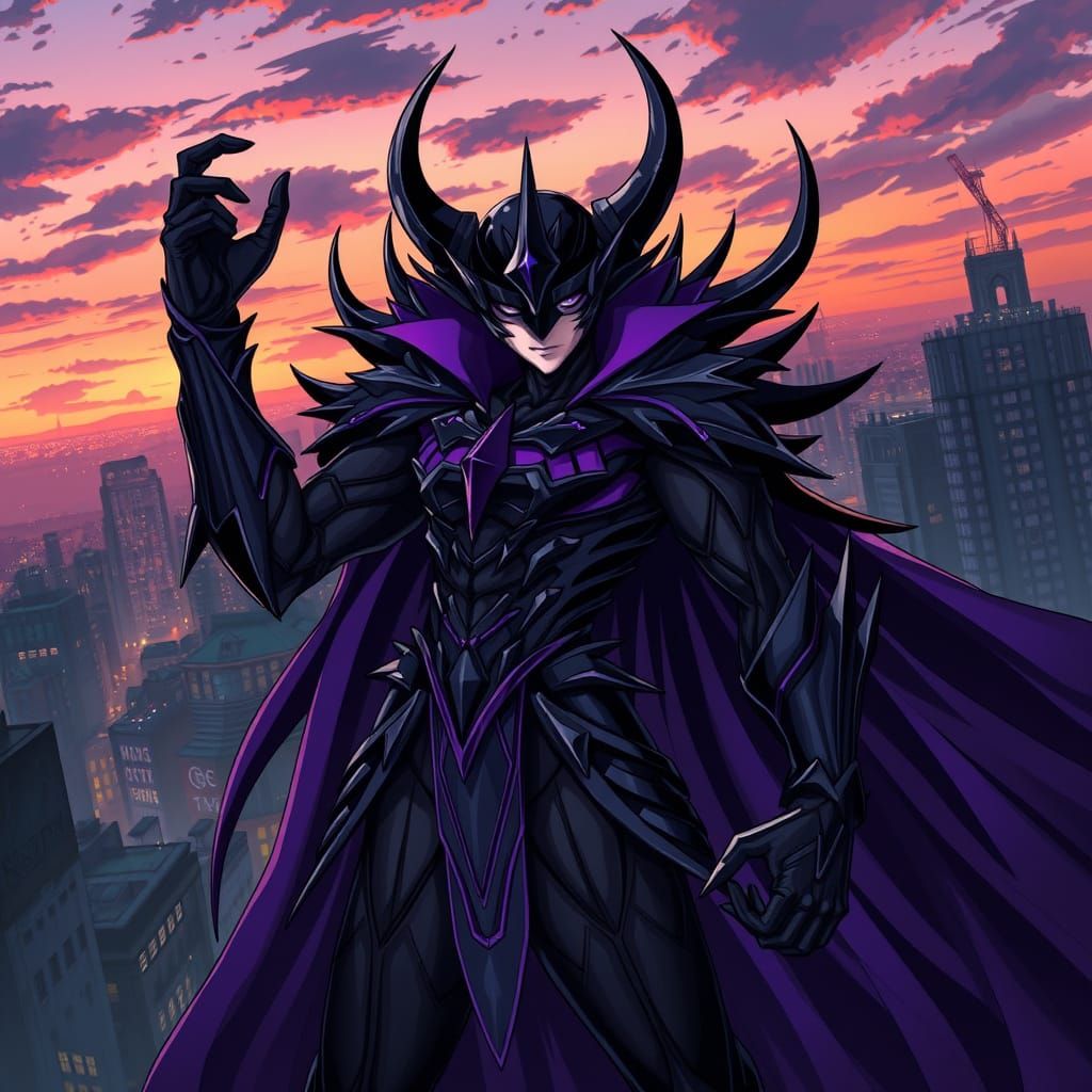 Anime Super Villain in Dramatic Pose