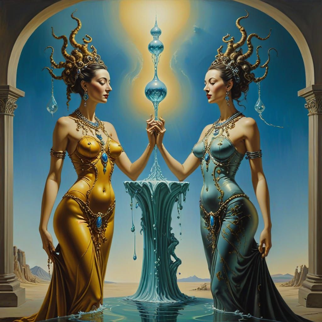 Surreal Priestesses of Auspicious Glupht in Melting Style
