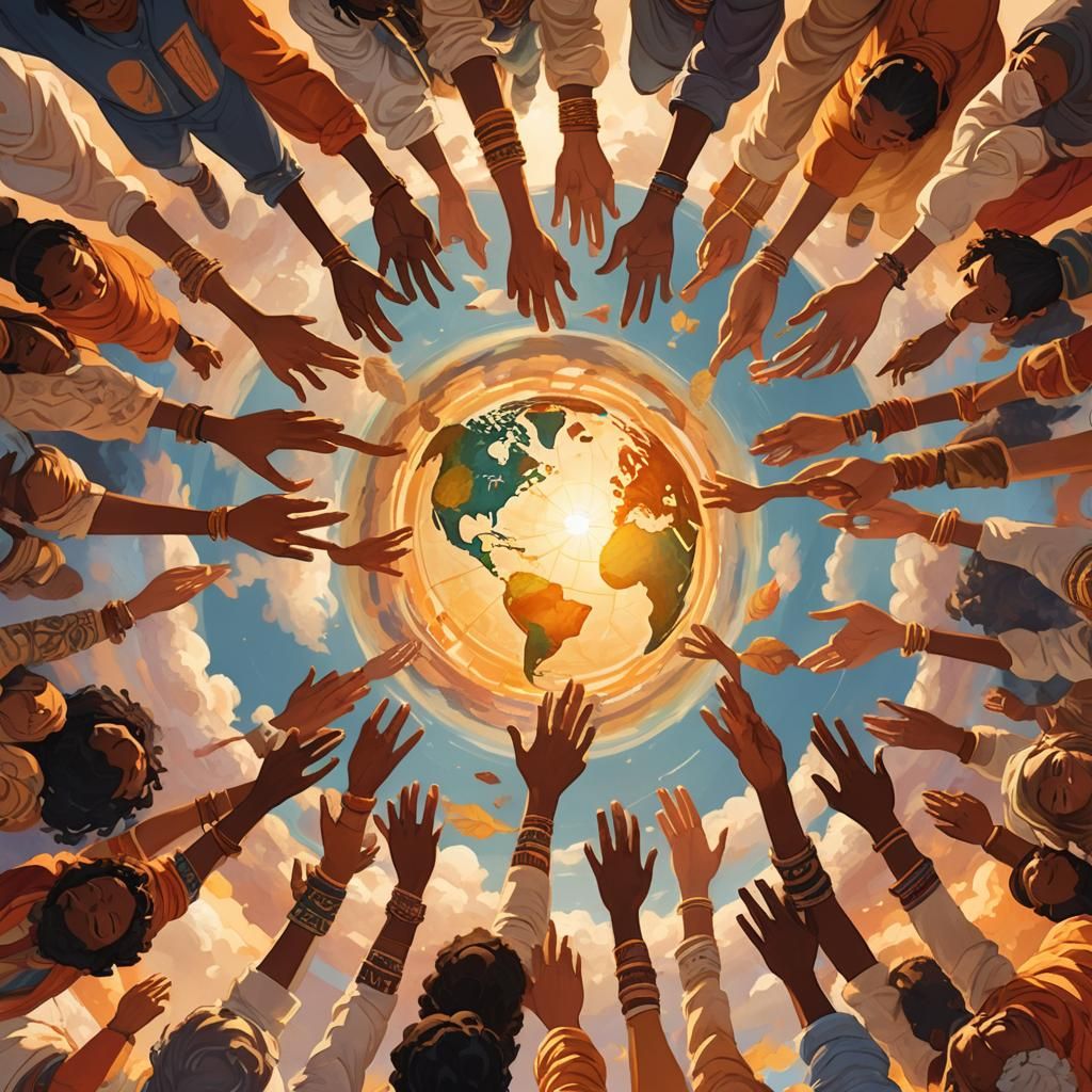 Global Unity: People Holding Hands Around the Earth