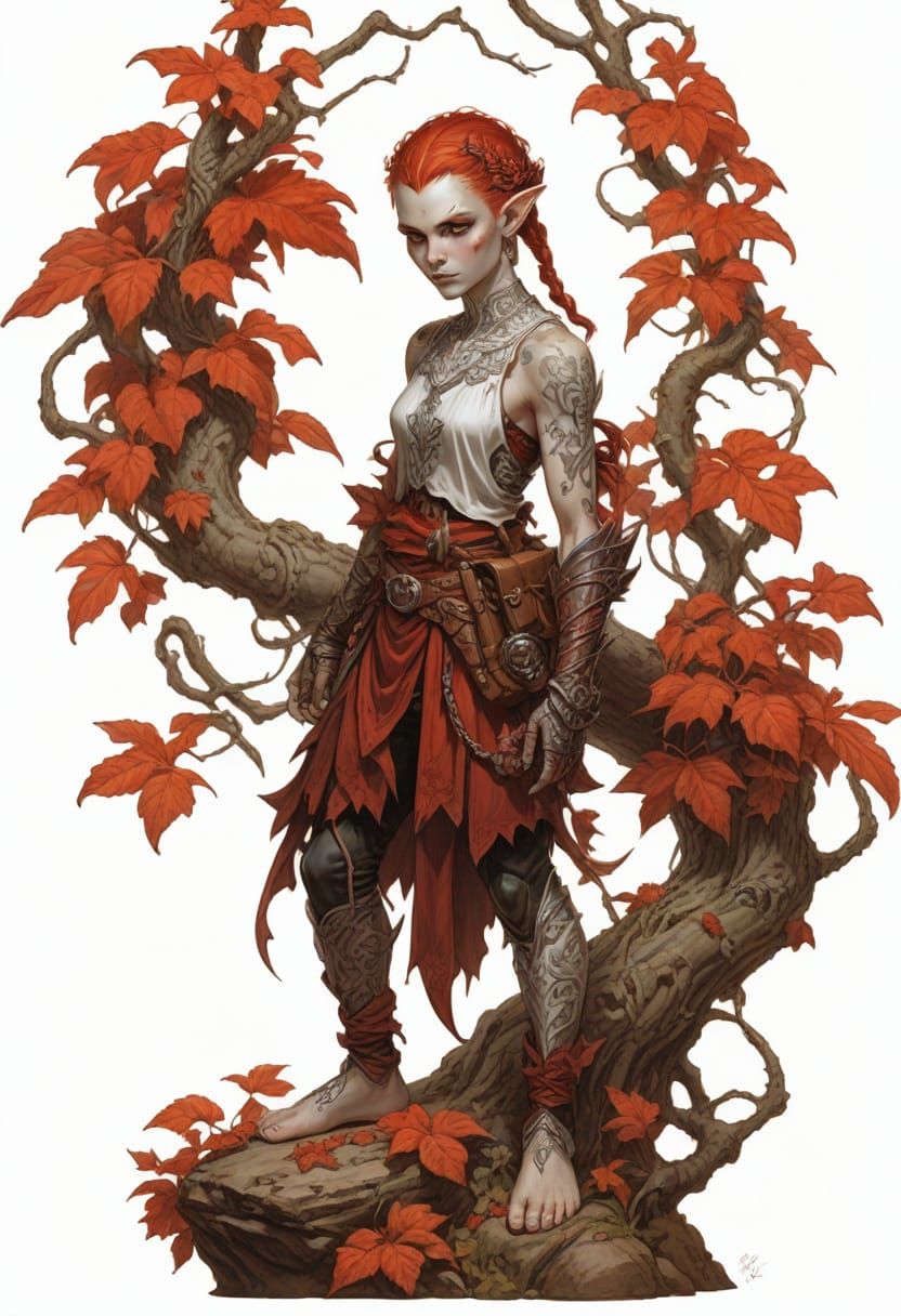 Detailed Elf Illustration in Boris Vallejo Style