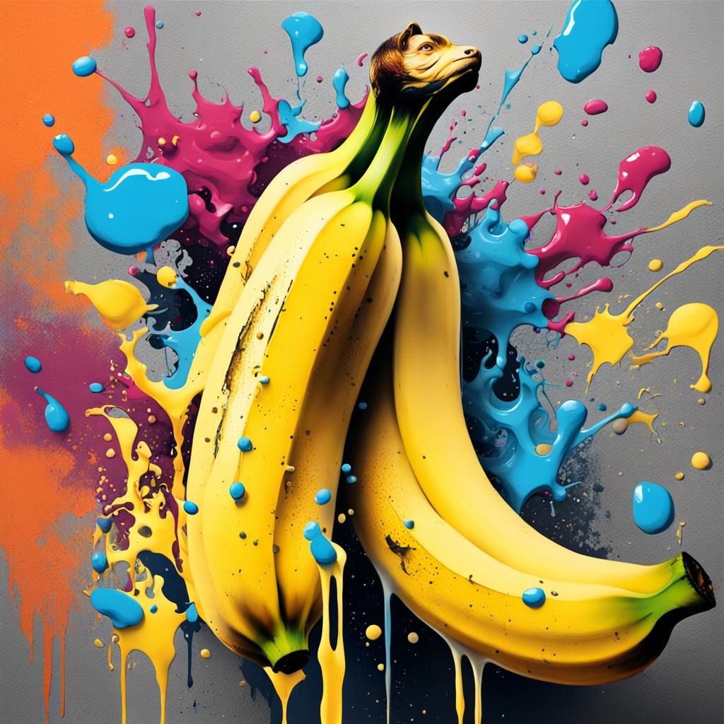 Banana Graffiti Art in Splash Art Style