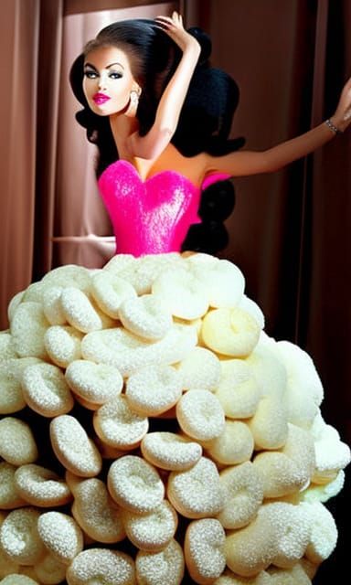 Woman's Donut Dress: A Sweet Surreal Portrait