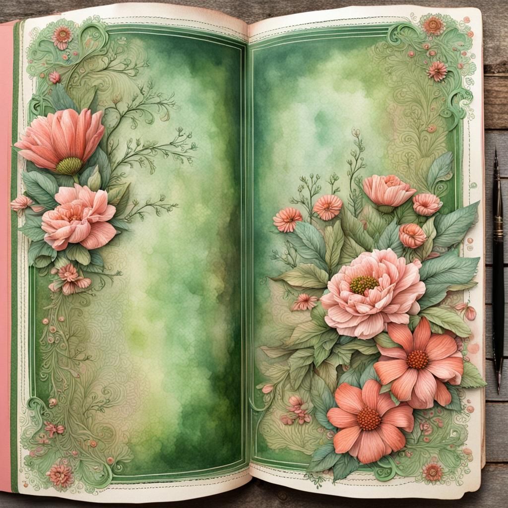 Gypsy Nature Junk Journal Page in Hyperrealistic Style