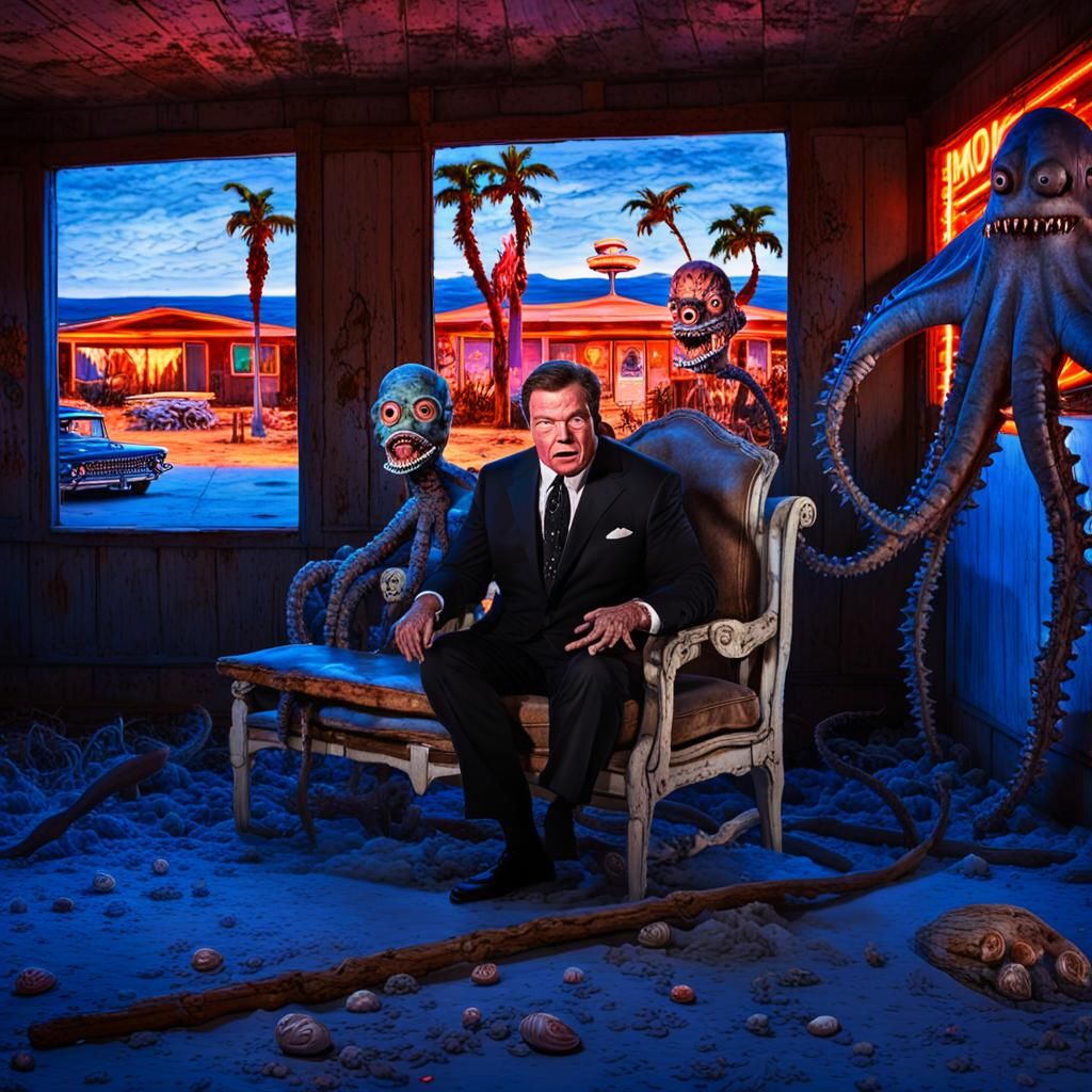 Mobsters and Cyberpunk Model in a Bizarre Dreamscape