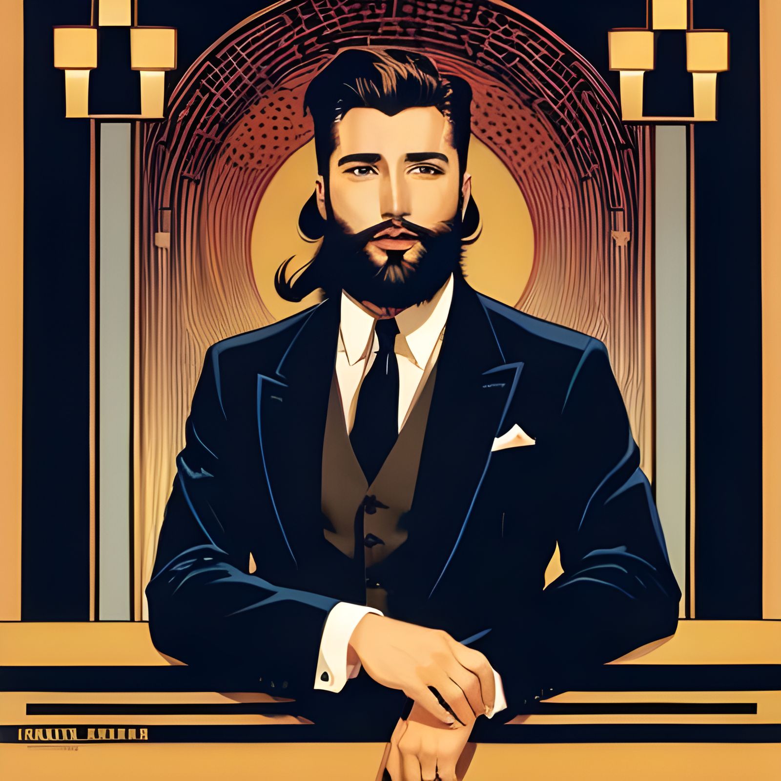 Art Deco Portrait of a Crooner