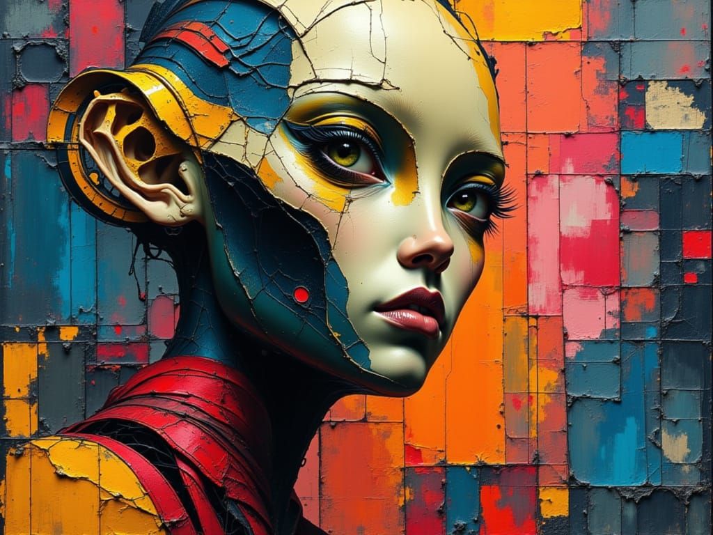 Friendly Alien Portrait in Ornate Splash Art Style