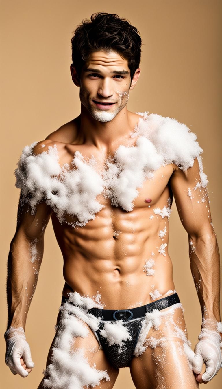 Man Covered in Frosting in Underwear