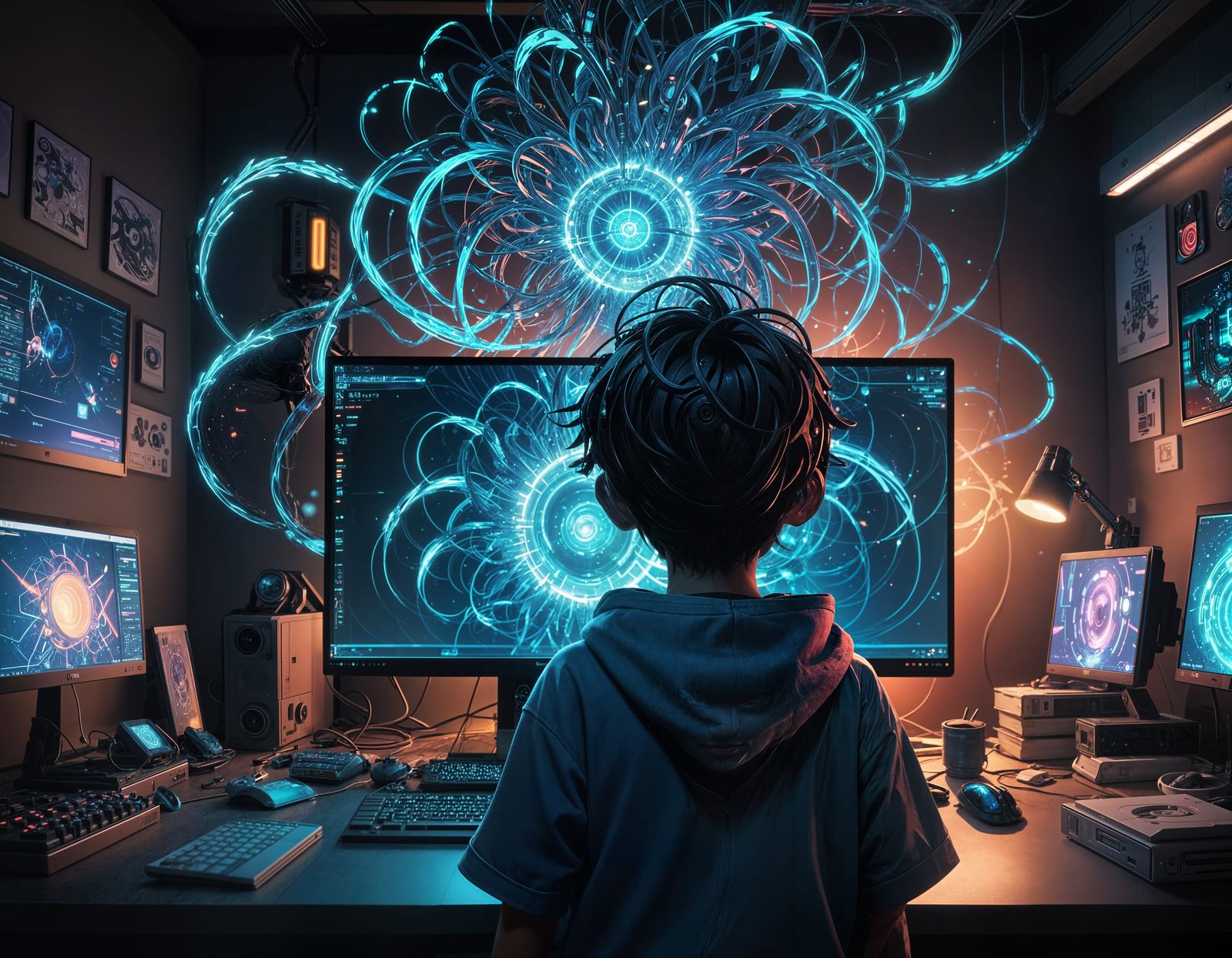 Cyberpunk Computer Virus Emerges from Child's Monitor