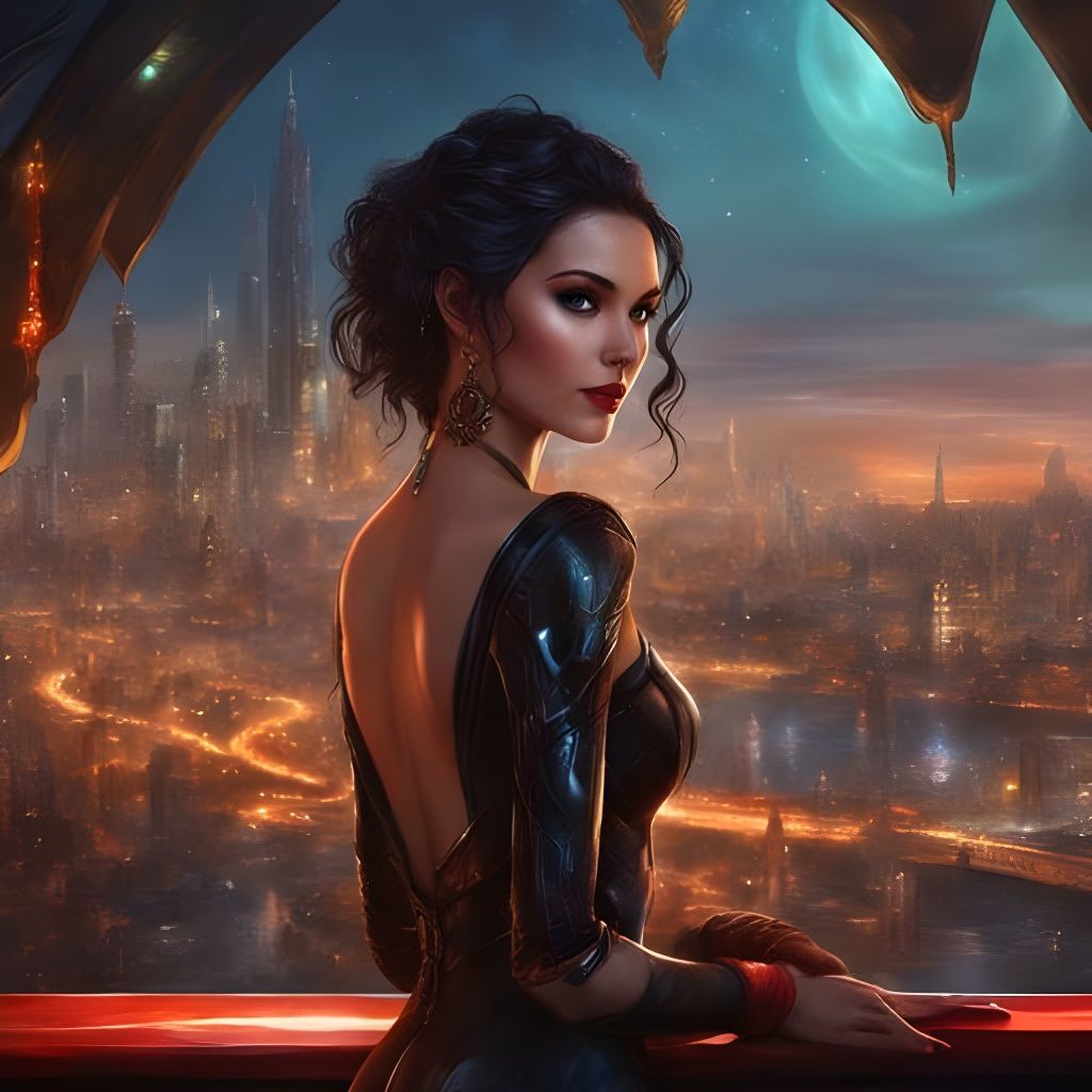 Futuristic Gothic Brazilian Girl Portrait in Unreal Engine