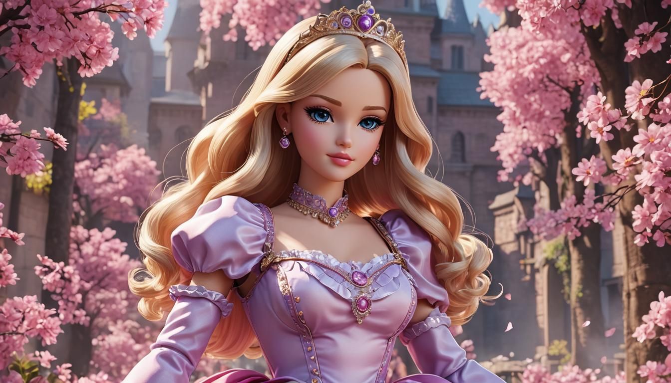 Anime Style Princess Barbie Illustration