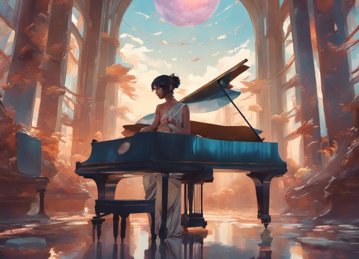 Goddess of Music in Detailed Digital Art Style