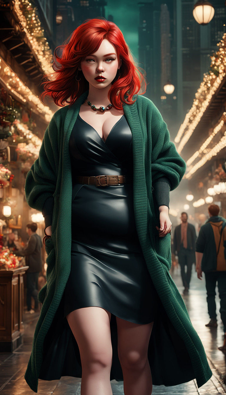 Stunning Red-Haired Model Struts Down Runway in Winter Wonde...