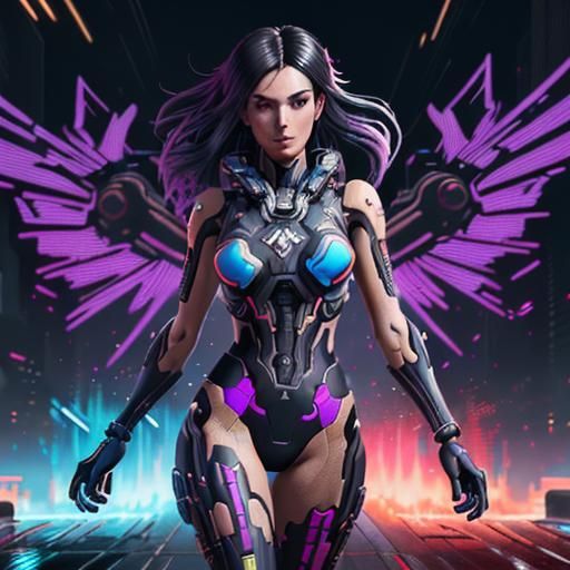 Nintendo Switch Girl in Cyberpunk Anime Style