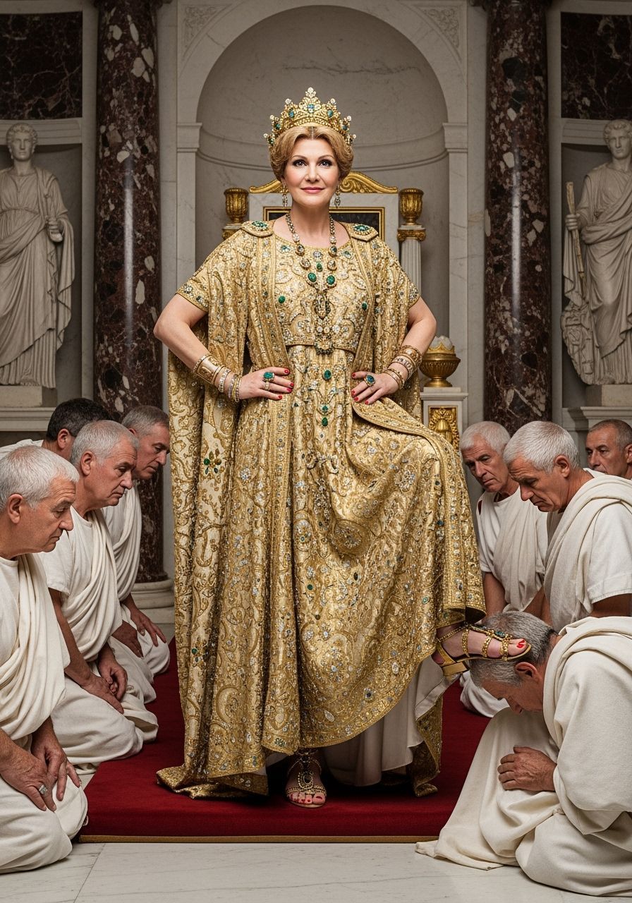 Empress Messalina in Lavish Throne Room