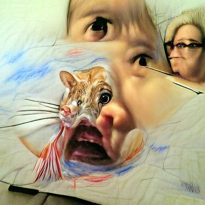 Child's Fearful Reaction in Hyperrealism