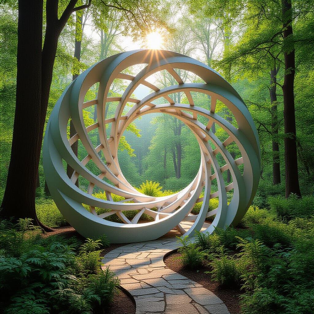 Serene Sylvan Symmetry in Sunlit Stillness