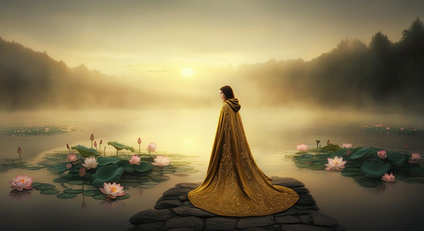 Golden Hour Enchantment by the Lake