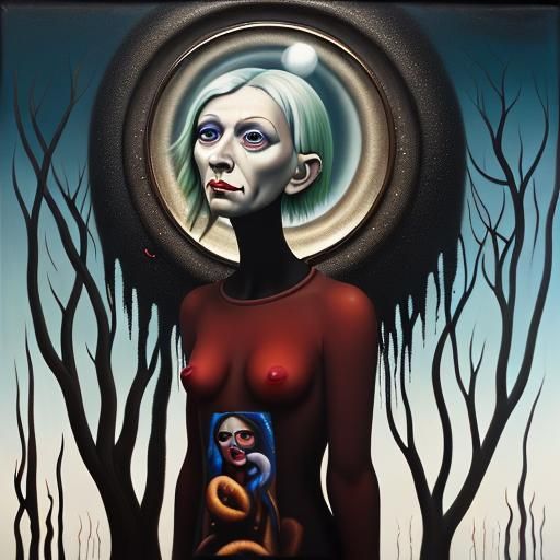 Surreal Dreamscape in Matte Oil Painting Style