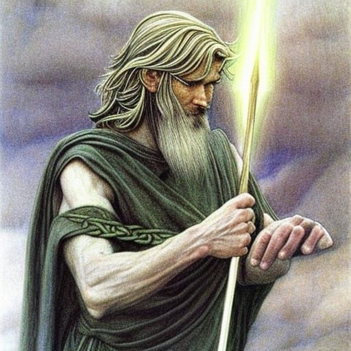 Lugh, Celtic God in Alan Lee Style