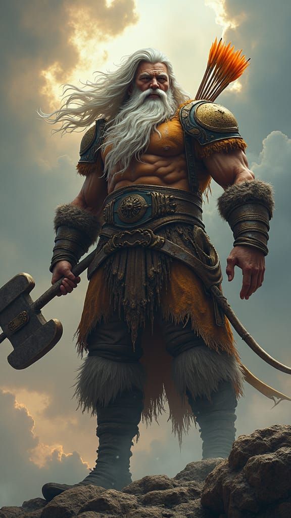 Perun: Slavic God of Thunder in Dark Fantasy Style
