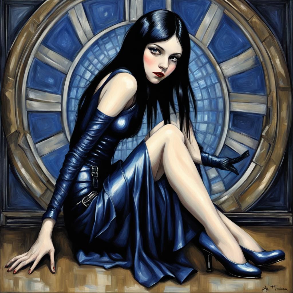 Elegant Gothic Portrait of 1920s French Woman